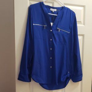Calvin Klein Blue Long Sleeve Dress Shirt - Size Small